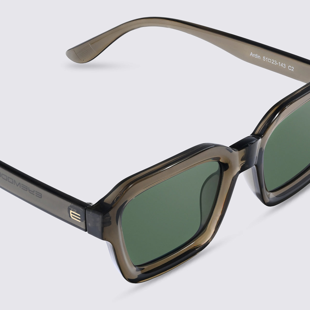 Ardin Military Green Sunglasses Angled View