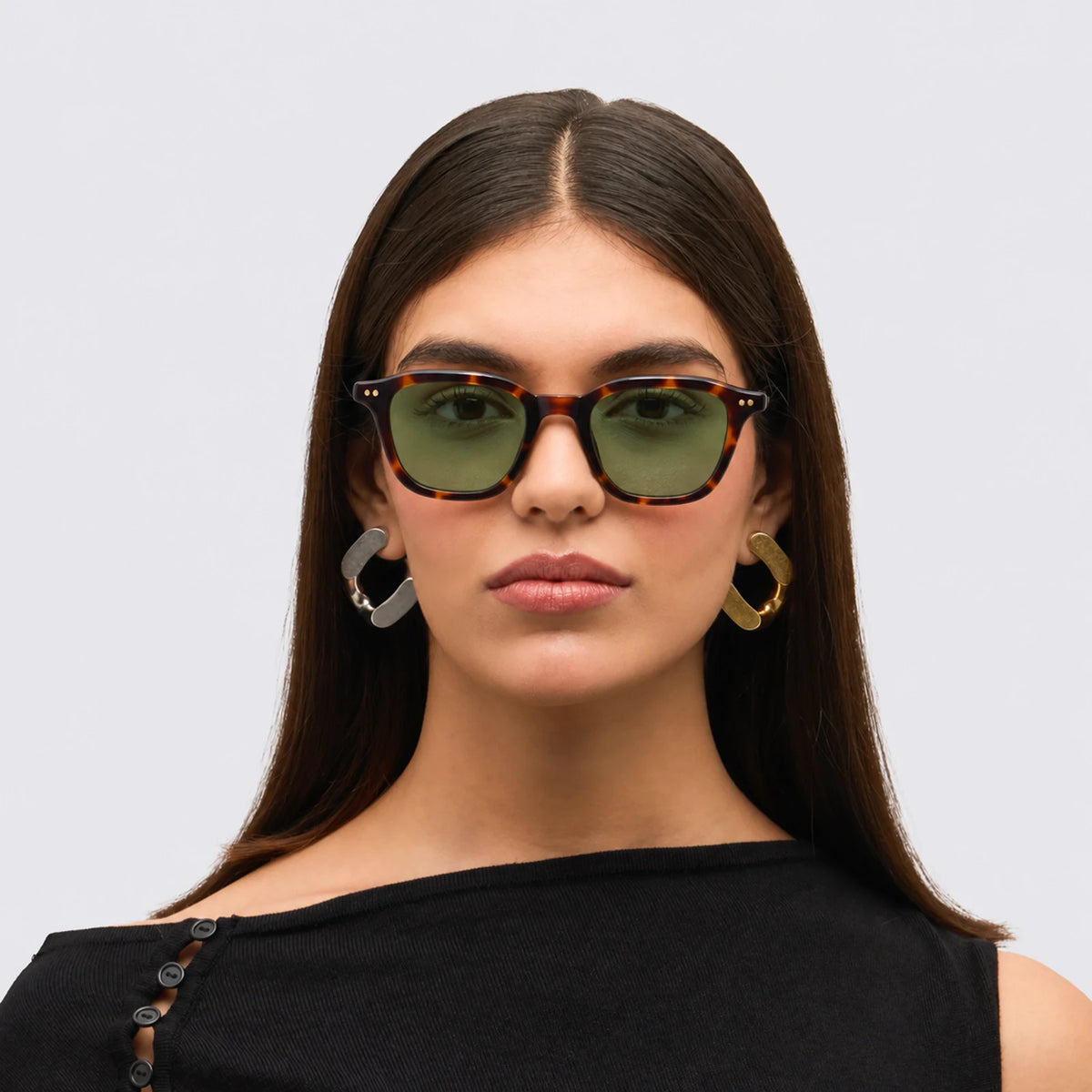Asher Emerald Havana Sunglasses on Woman