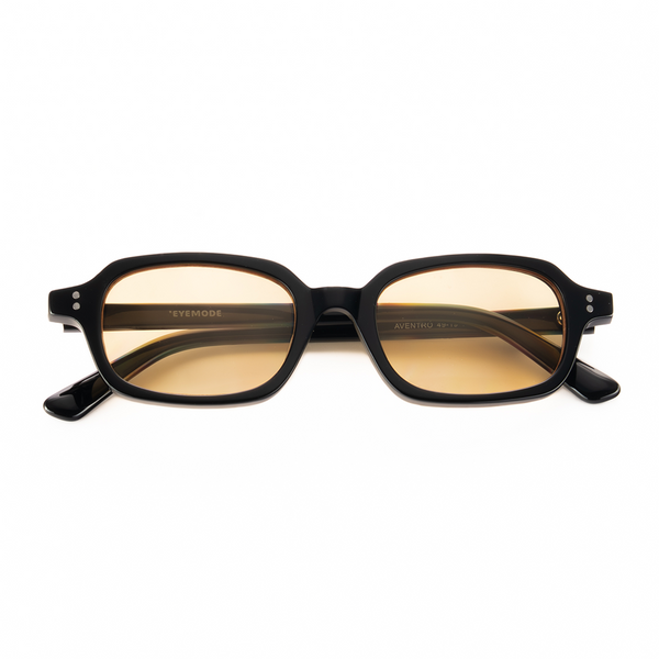 Slim rectangular amber sunglasses