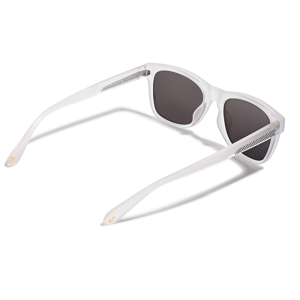 Sleek pair of Aventus - Matte Ivory sunglasses with dark lenses and a smooth matte ivory frame, designed for stylish sun protection and everyday wear.