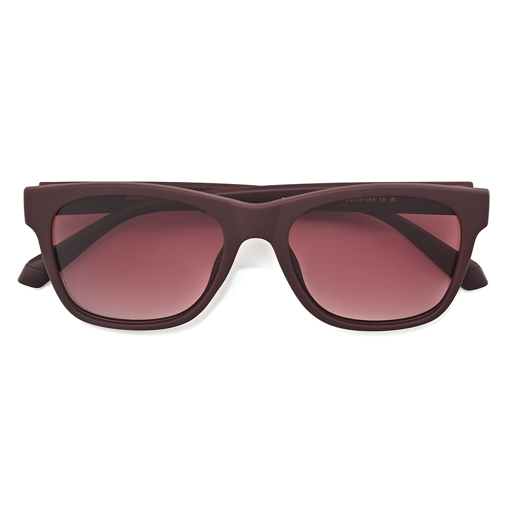 Aventus - Velour sunglasses featuring a bold rectangular frame in deep velour color with gradient purple tinted lenses, designed for stylish sun protection with a modern edge.