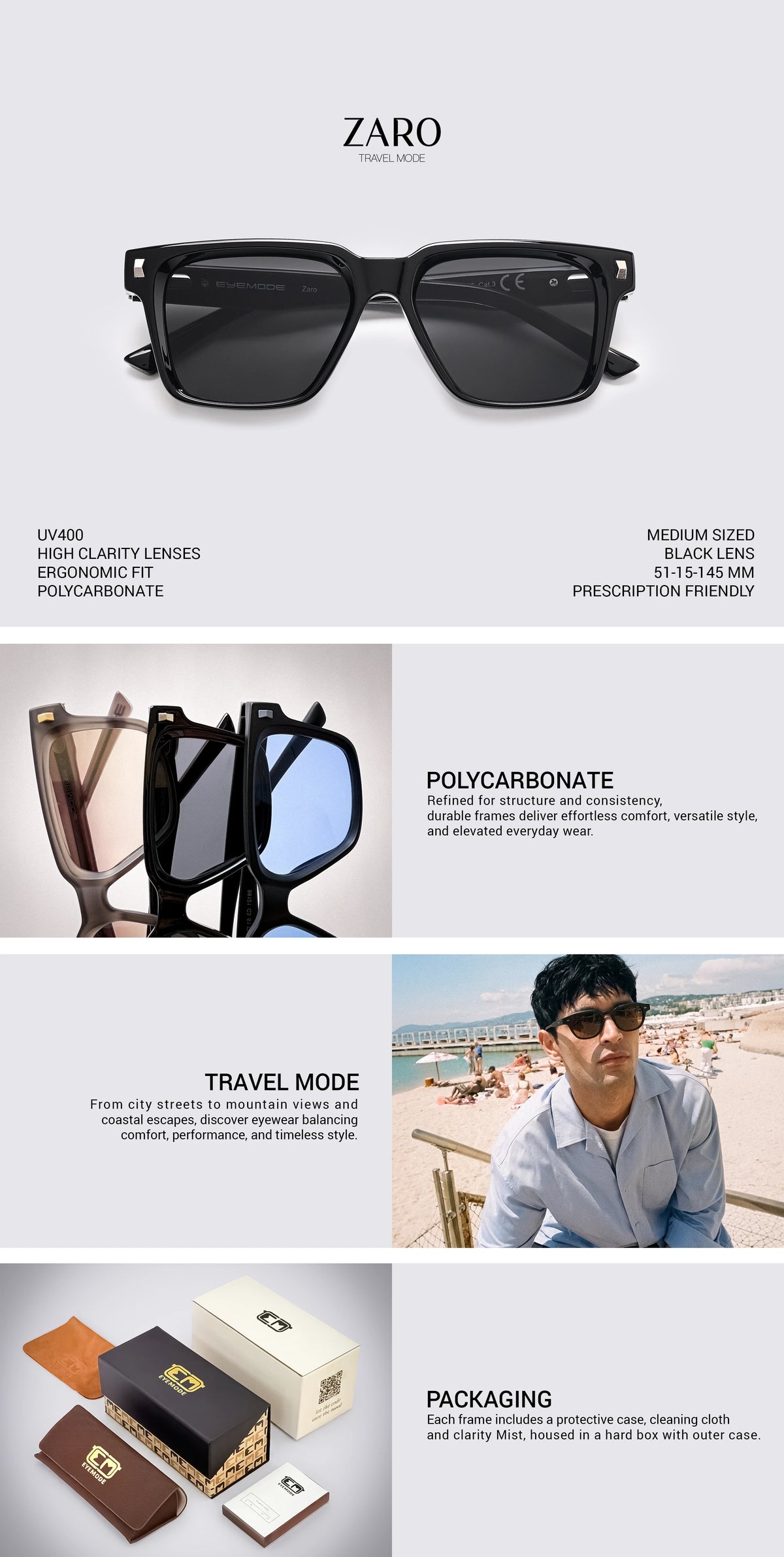 Black frame glasses product