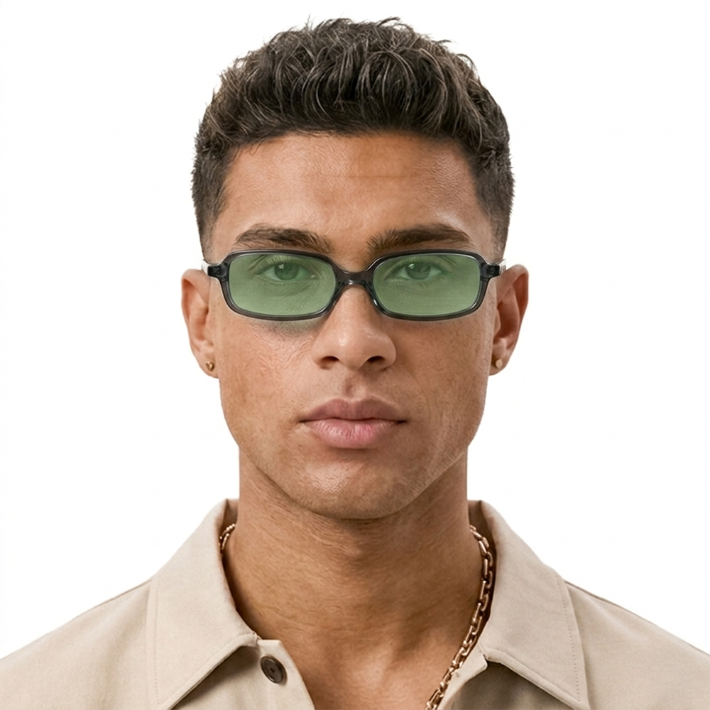 Green rectangle sunglasses