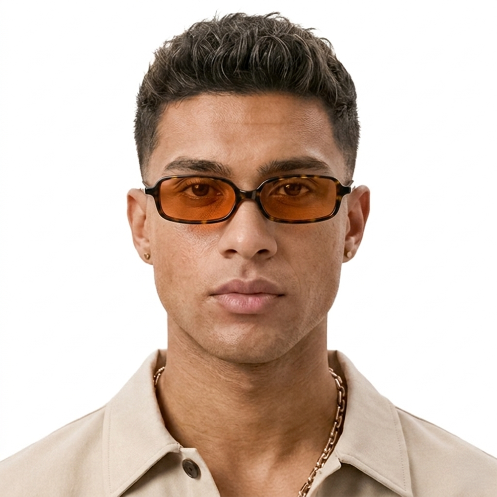 Brown rectangle sunglasses