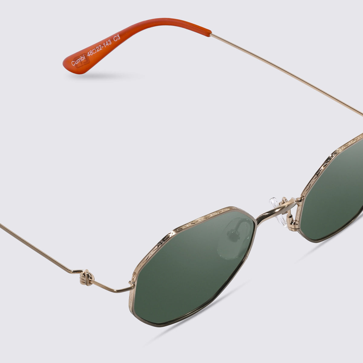 Green sunglasses side view