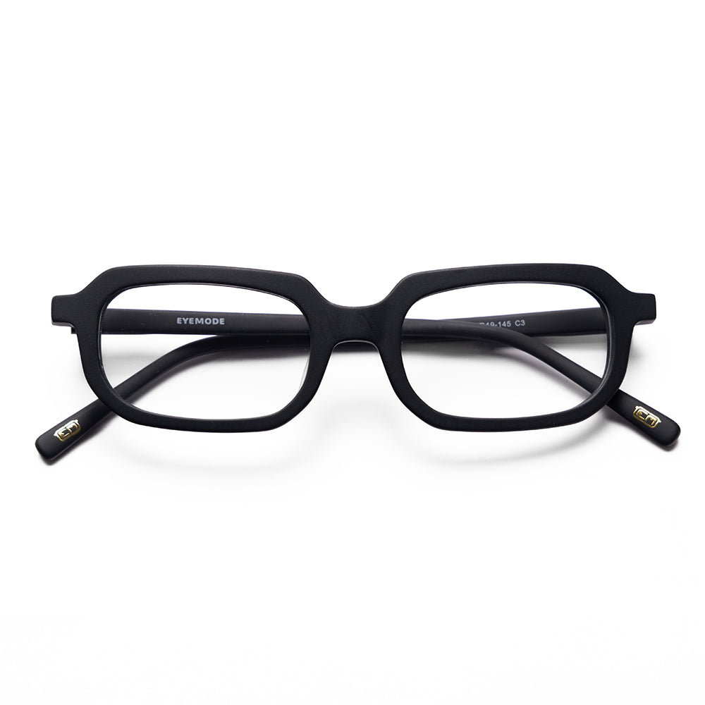Thin black eyeglass frame