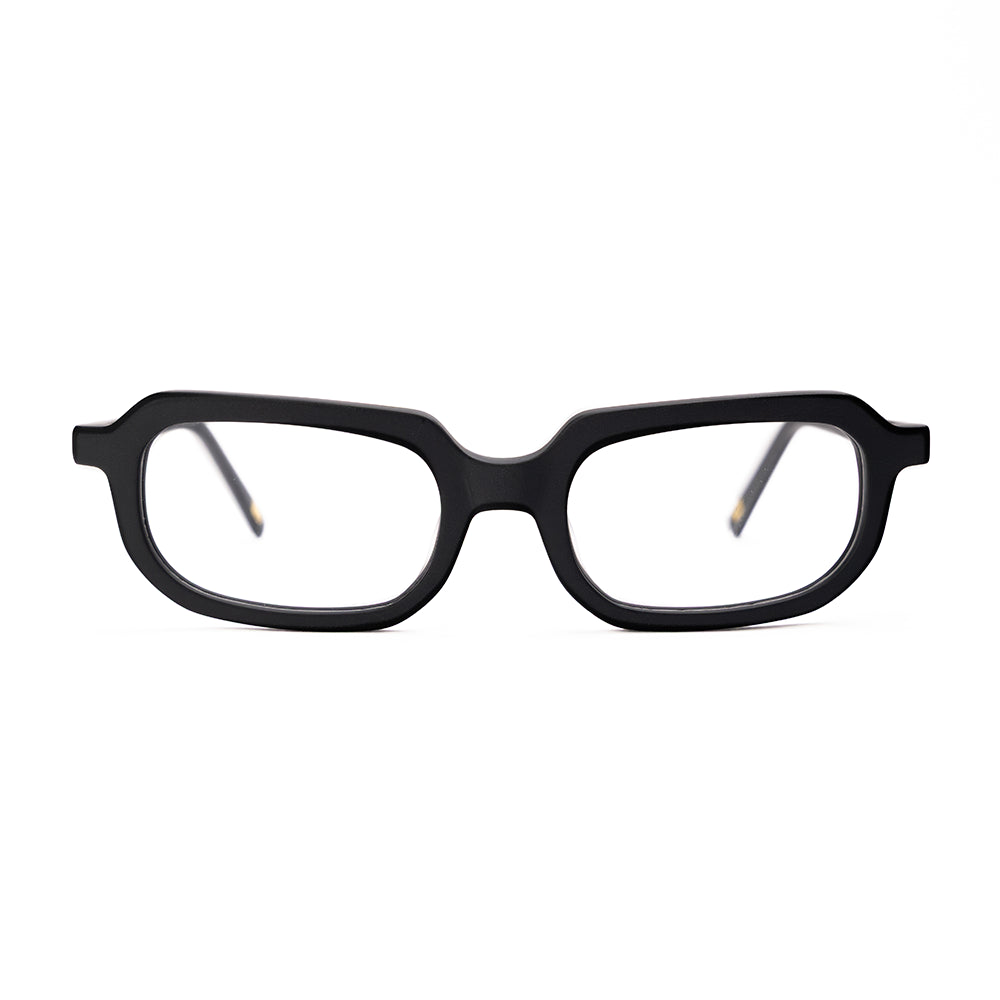 Rectangular black eyeglasses front