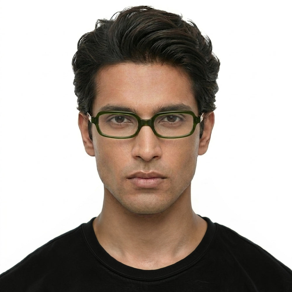 Green rectangle eyeglasses