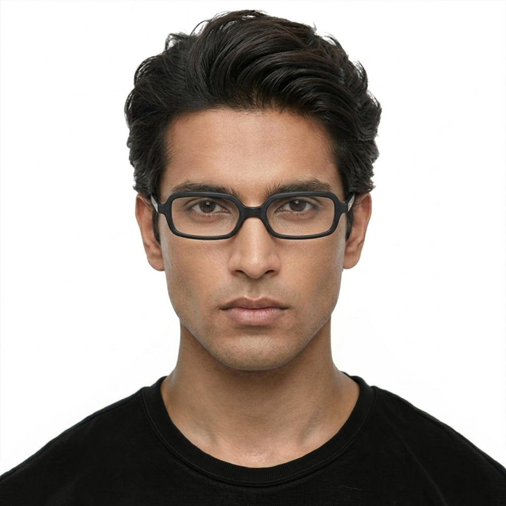 Black rectangle eyeglasses