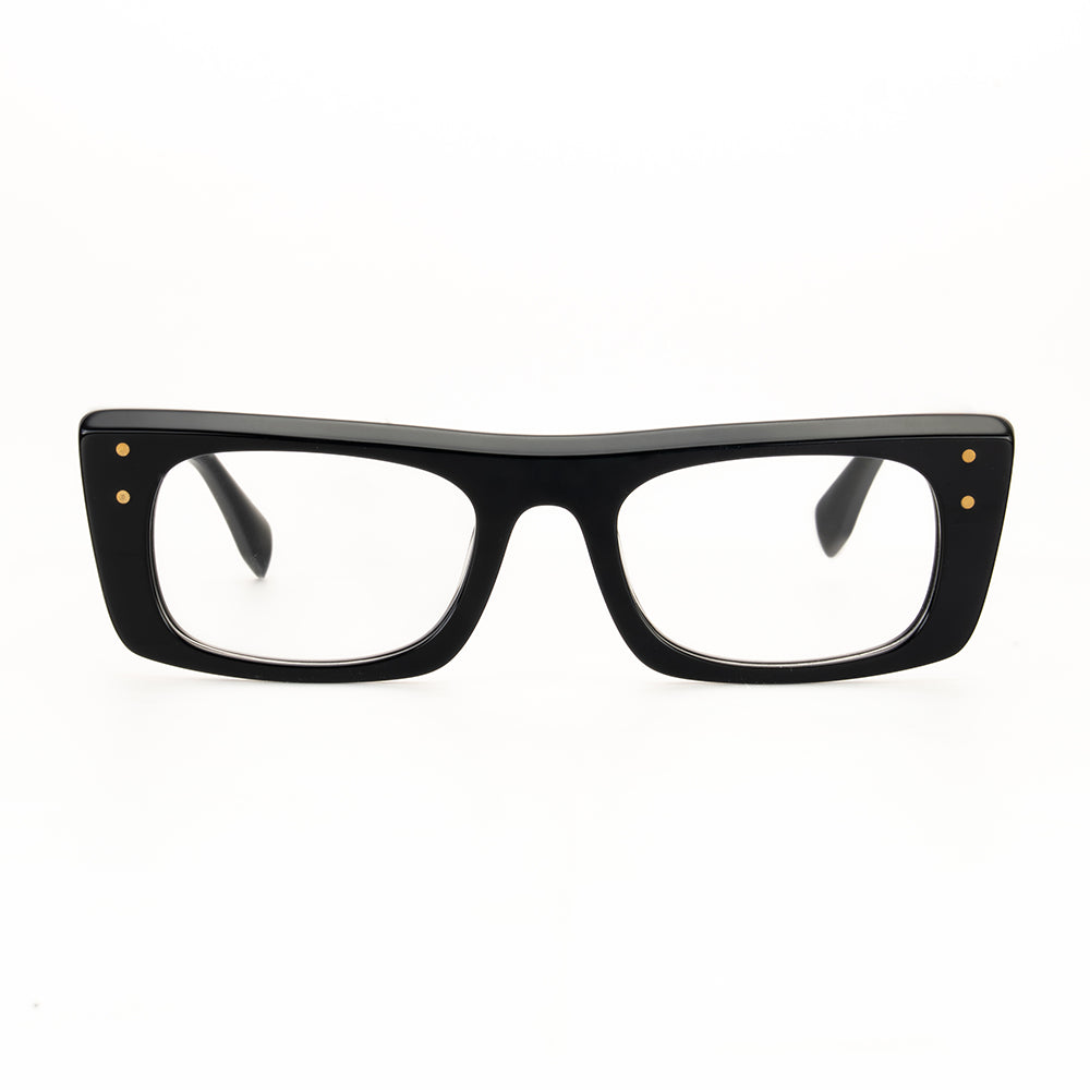 Classic rectangular black glasses