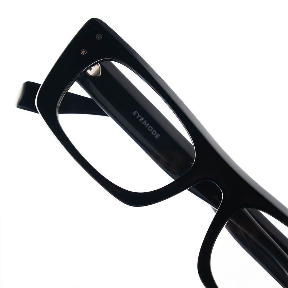 Bold black acetate eyeglasses