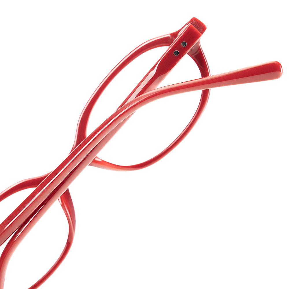 Stylish red frame eyeglasses