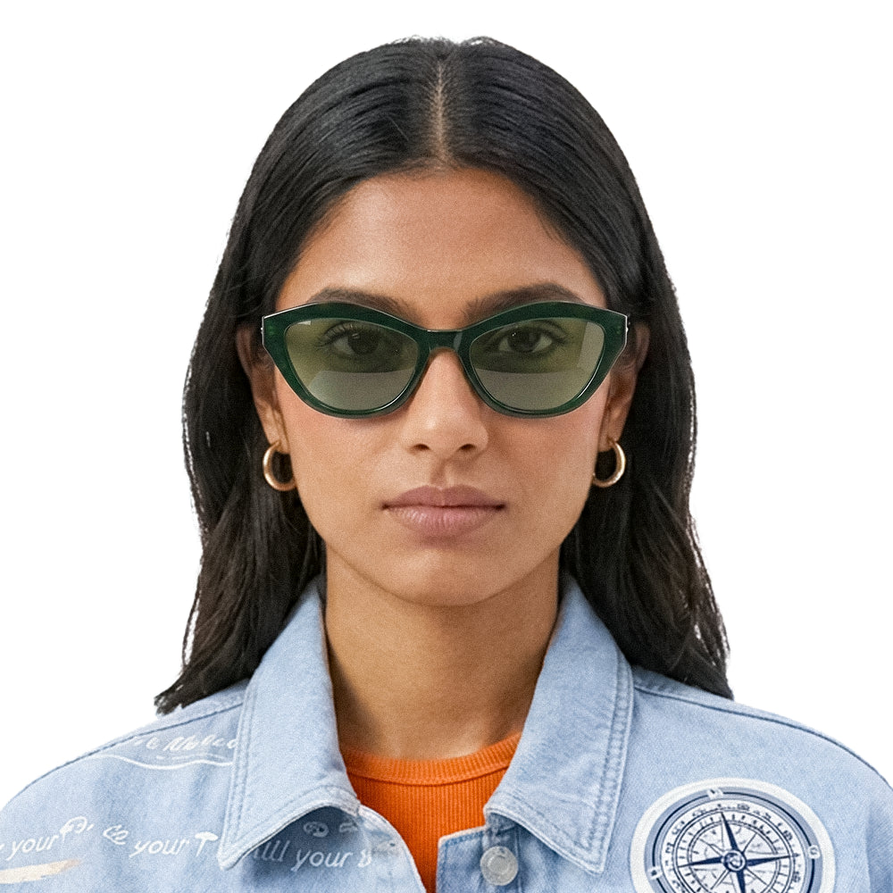 Green cat eye sunglasses