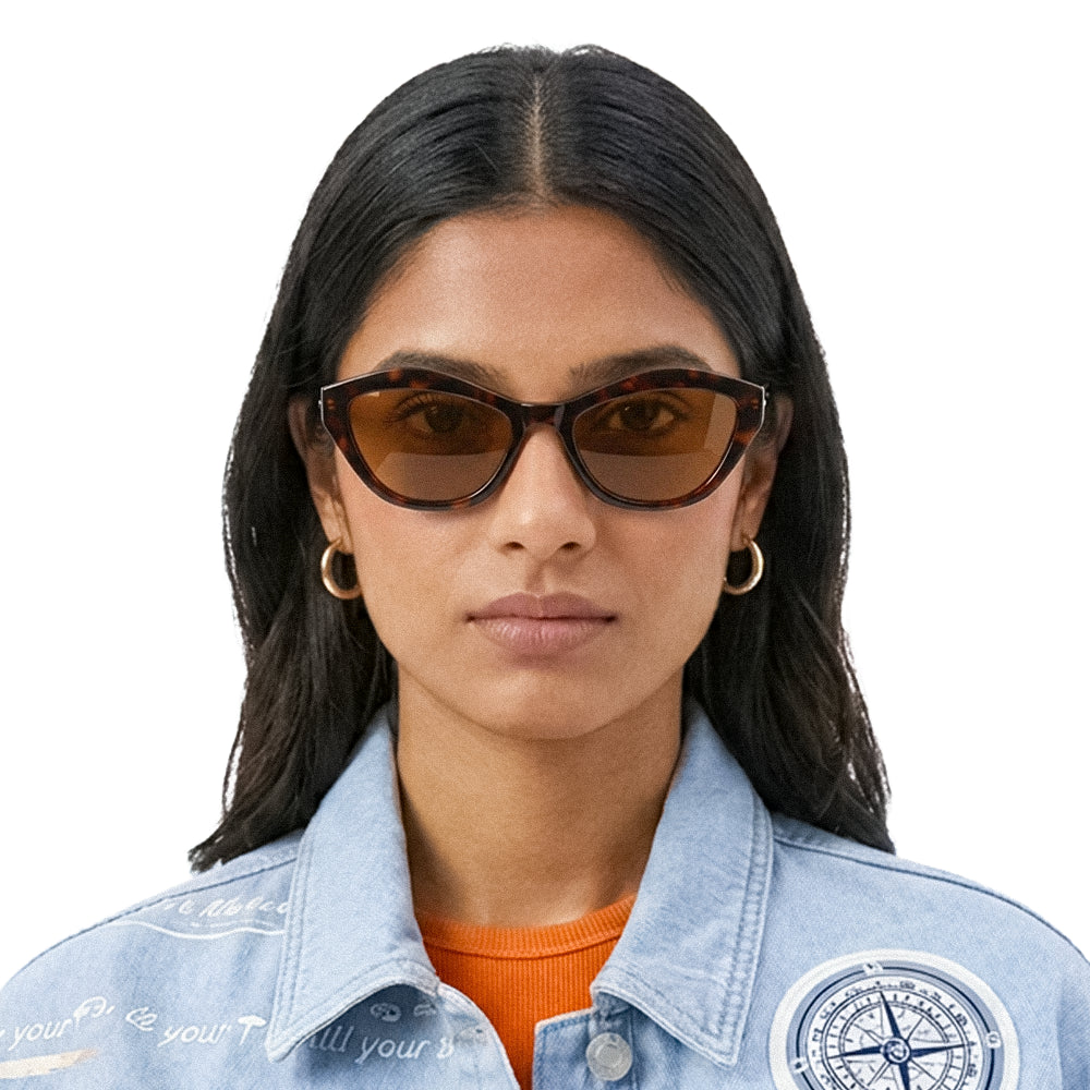 Brown cat eye sunglasses
