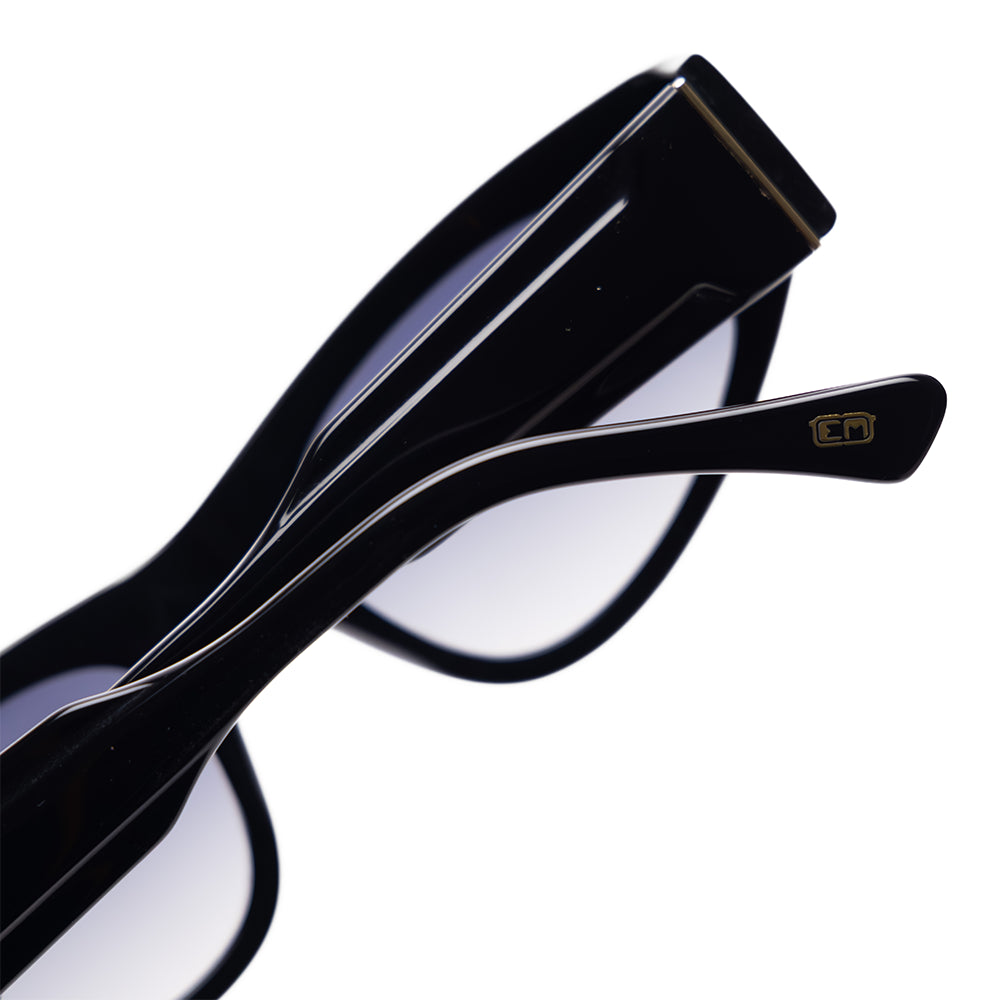 Sleek black sunglasses side