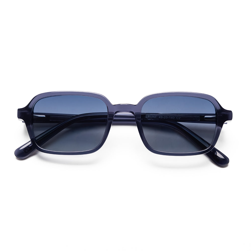 Rectangular blue sunglasses