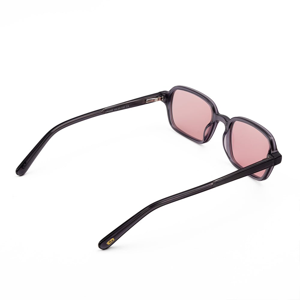 Sleek narrow black sunglasses with light tinted lenses (Vaune LimeGray5)