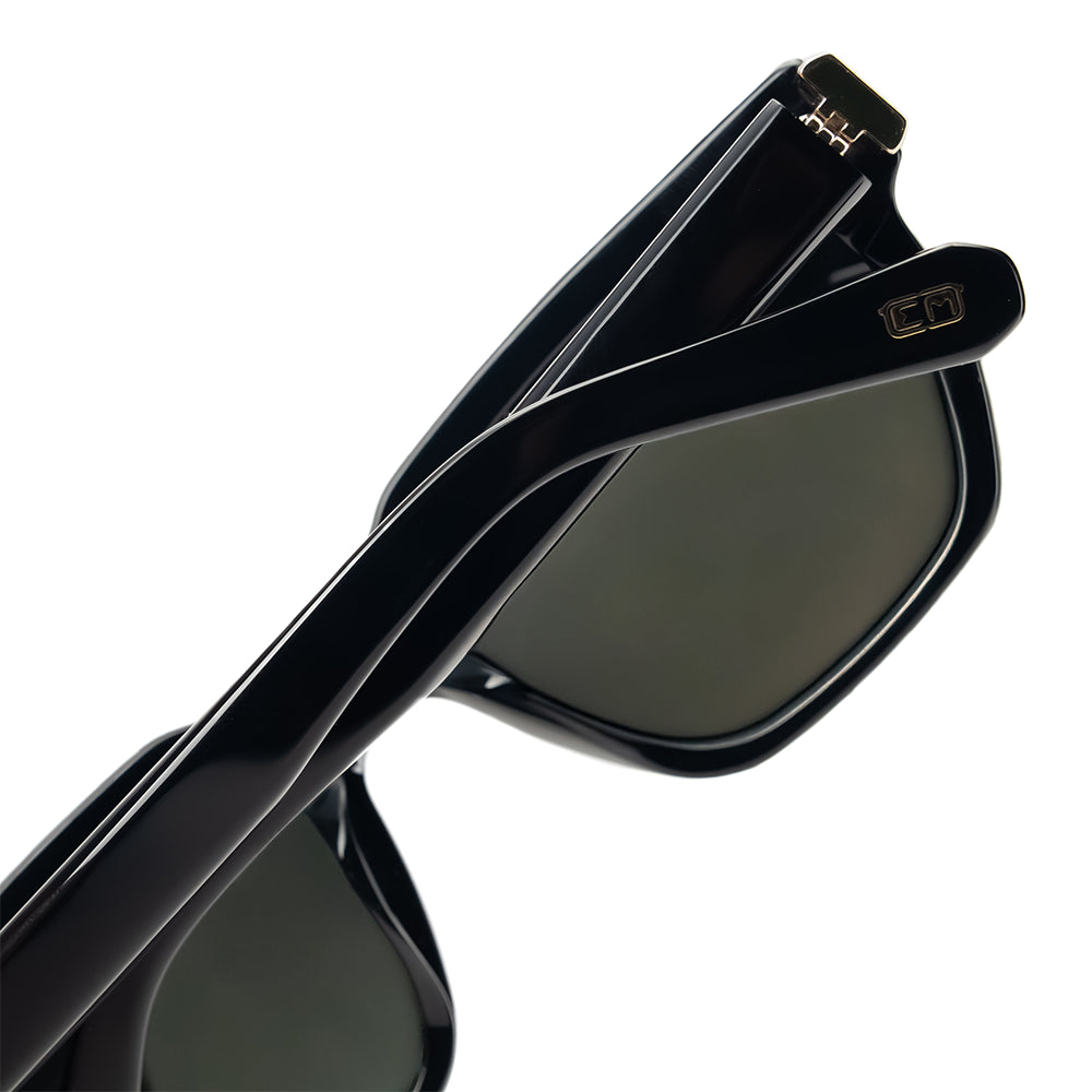 Wraparound black sunglasses