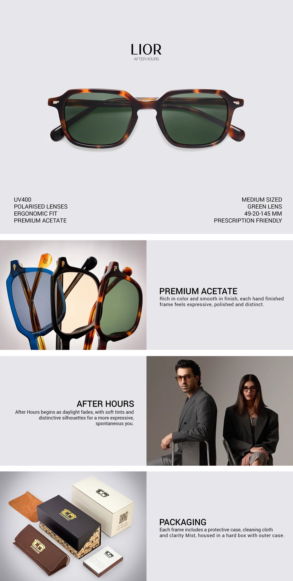 Green Sunglasses Product Collage