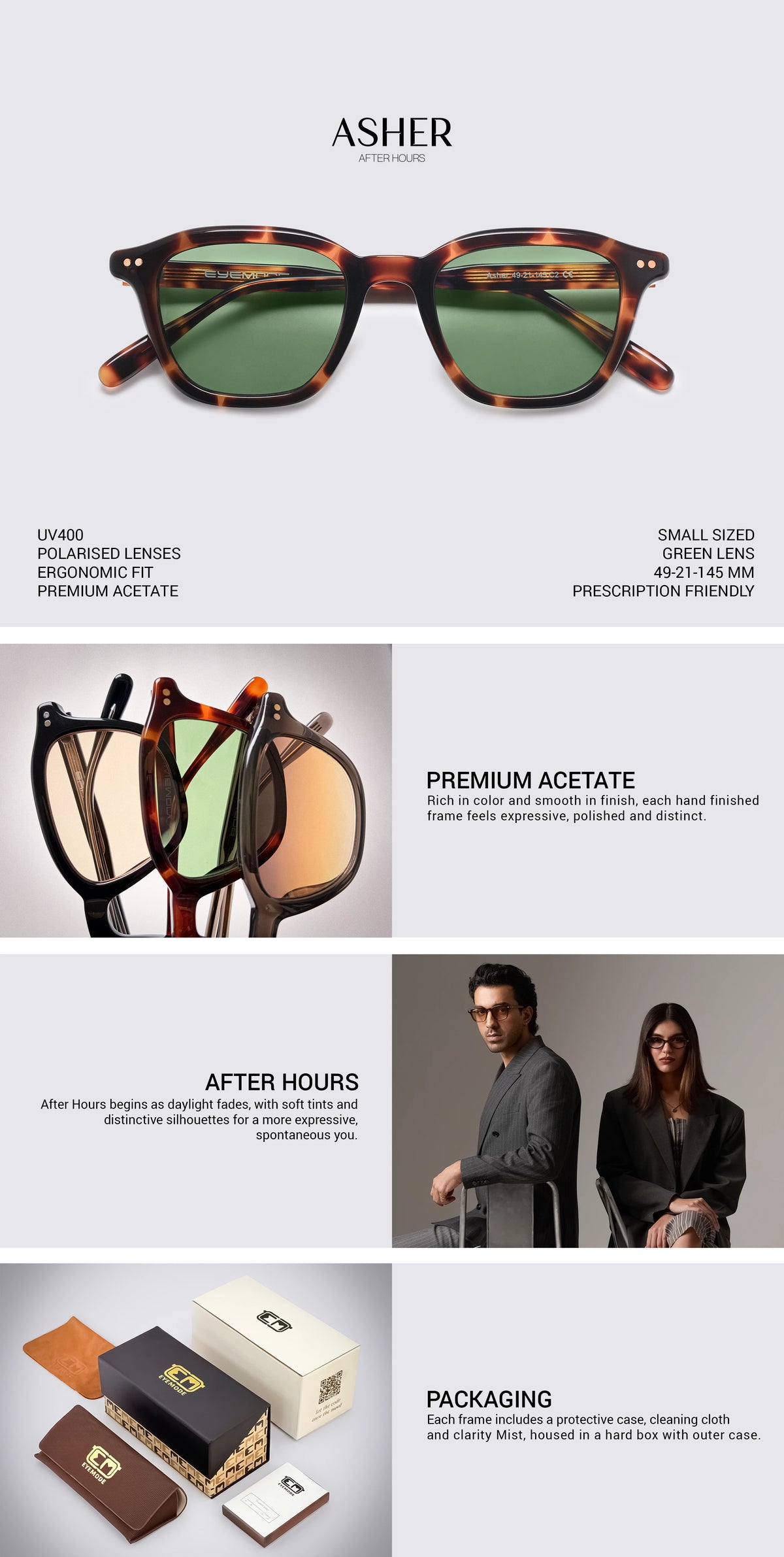 Green Frame Sunglasses Collage