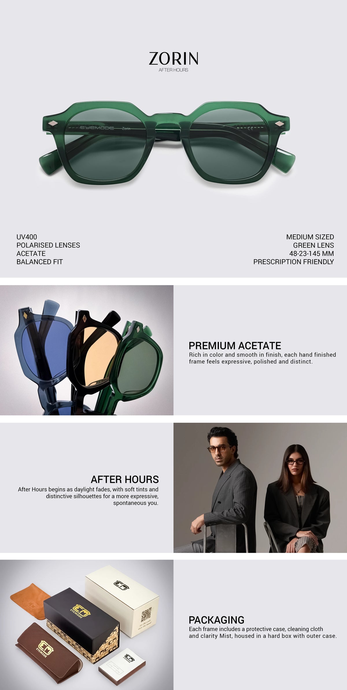 Green rimless glasses product
